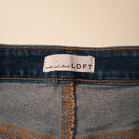 Loft Jeans Size 32/14 The Curvy Kick Crop High Rise Medium Wash - Picture 5 of 10